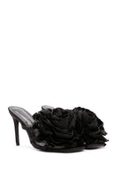 Women's Black Accessory Detailed Thin Heeled Slippers | Derimod Women's Black Accessory Detailed Thin Heeled Slippers | Derimod