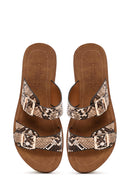 Women's Brown Double Buckle Slippers | Derimod Women's Brown Double Buckle Slippers | Derimod