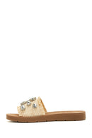 Women's Beige Stone Slippers | Derimod Women's Beige Stone Slippers | Derimod