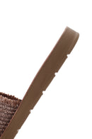 Women's Brown Stone-Embellished Slippers | Derimod Women's Brown Stone-Embellished Slippers | Derimod