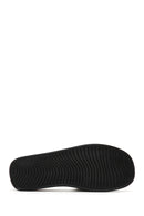 Women's Black Stone Wedge Heeled Slippers | Derimod Women's Black Stone Wedge Heeled Slippers | Derimod