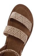 Kadın Bej Çift Bantlı Sandalet | Derimod Kadın Bej Çift Bantlı Sandalet | Derimod