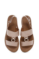 Kadın Bej Bilekten Bantlı Sandalet | Derimod Kadın Bej Bilekten Bantlı Sandalet | Derimod