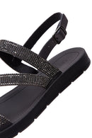 Kadın Siyah Bilekten Bantlı Sandalet | Derimod Kadın Siyah Bilekten Bantlı Sandalet | Derimod