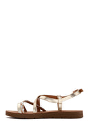 Kadın Altın Bilekten Bantlı Sandalet | Derimod Kadın Altın Bilekten Bantlı Sandalet | Derimod