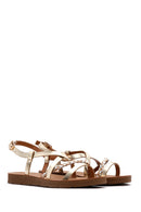 Kadın Altın Bilekten Bantlı Sandalet | Derimod Kadın Altın Bilekten Bantlı Sandalet | Derimod