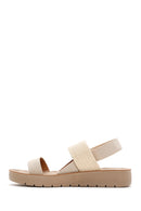 Women's Beige Ankle Elastic Sandals | Derimod Women's Beige Ankle Elastic Sandals | Derimod