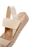 Women's Beige Ankle Elastic Sandals | Derimod Women's Beige Ankle Elastic Sandals | Derimod