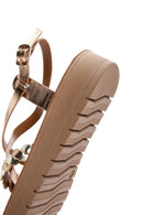 Kadın Pembe Bilekten Bantlı Metalik Sandalet | Derimod Kadın Pembe Bilekten Bantlı Metalik Sandalet | Derimod