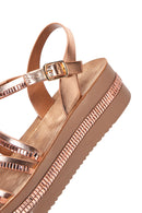 Kadın Pembe Bilekten Bantlı Kalın Tabanlı Sandalet | Derimod Kadın Pembe Bilekten Bantlı Kalın Tabanlı Sandalet | Derimod