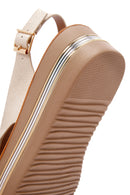 Kadın Altın Bilekten Bantlı Kalın Tabanlı Metalik Sandalet | Derimod Kadın Altın Bilekten Bantlı Kalın Tabanlı Metalik Sandalet | Derimod