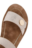 Kadın Altın Bilekten Bantlı Kalın Tabanlı Sandalet | Derimod Kadın Altın Bilekten Bantlı Kalın Tabanlı Sandalet | Derimod