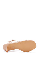 Kadın Bej Bilekten Bantlı Topuklu Sandalet | Derimod Kadın Bej Bilekten Bantlı Topuklu Sandalet | Derimod
