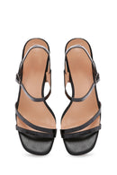 Kadın Siyah Bilekten Bantlı Topuklu Sandalet | Derimod Kadın Siyah Bilekten Bantlı Topuklu Sandalet | Derimod