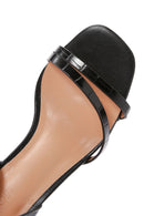 Kadın Siyah Bilekten Bantlı Topuklu Sandalet | Derimod Kadın Siyah Bilekten Bantlı Topuklu Sandalet | Derimod