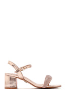 Women's Gold Ankle Strap Stone Sandals | Derimod Women's Gold Ankle Strap Stone Sandals | Derimod