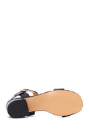 Kadın Siyah Bilekten Bantlı Topuklu Sandalet | Derimod Kadın Siyah Bilekten Bantlı Topuklu Sandalet | Derimod