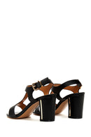 Kadın Siyah Bilekten Bantlı Topuklu Sandalet | Derimod Kadın Siyah Bilekten Bantlı Topuklu Sandalet | Derimod