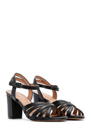 Kadın Siyah Bilekten Bantlı Yüksek Topuklu Sandalet | Derimod Kadın Siyah Bilekten Bantlı Yüksek Topuklu Sandalet | Derimod