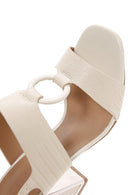 Kadın Bej Bilekten Bantlı Topuklu Sandalet | Derimod Kadın Bej Bilekten Bantlı Topuklu Sandalet | Derimod