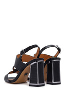 Kadın Siyah Bilekten Bantlı Topuklu Sandalet | Derimod Kadın Siyah Bilekten Bantlı Topuklu Sandalet | Derimod