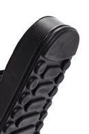 Women's Black Stone Double Buckle Thick Sole Comfort Slippers | Derimod Women's Black Stone Double Buckle Thick Sole Comfort Slippers | Derimod