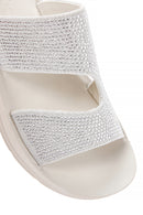 Kadın Gümüş Taşlı Comfort Terlik | Derimod Kadın Gümüş Taşlı Comfort Terlik | Derimod