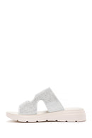 Kadın Gümüş Taşlı Comfort Terlik | Derimod Kadın Gümüş Taşlı Comfort Terlik | Derimod