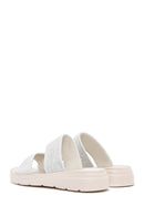 Kadın Gümüş Taşlı Comfort Terlik | Derimod Kadın Gümüş Taşlı Comfort Terlik | Derimod