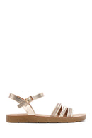 Kadın Altın Bilekten Bantlı Comfort Sandalet | Derimod Kadın Altın Bilekten Bantlı Comfort Sandalet | Derimod