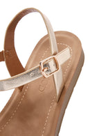 Kadın Altın Bilekten Bantlı Comfort Sandalet | Derimod Kadın Altın Bilekten Bantlı Comfort Sandalet | Derimod