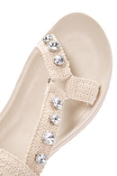 Women's Beige Ankle Strap Stone Sandals | Derimod Women's Beige Ankle Strap Stone Sandals | Derimod