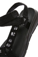 Women's Black Ankle Strap Stone Sandals | Derimod Women's Black Ankle Strap Stone Sandals | Derimod