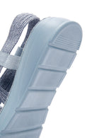 Kadın Mavi Hasır Sandalet | Derimod Kadın Mavi Hasır Sandalet | Derimod