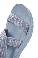 Kadın Mavi Hasır Sandalet | Derimod Kadın Mavi Hasır Sandalet | Derimod