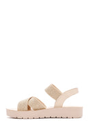 Kadın Bej Bilekten Bantlı Sandalet | Derimod Kadın Bej Bilekten Bantlı Sandalet | Derimod