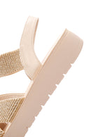 Kadın Bej Bilekten Bantlı Sandalet | Derimod Kadın Bej Bilekten Bantlı Sandalet | Derimod