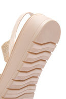 Kadın Bej Bilekten Bantlı Sandalet | Derimod Kadın Bej Bilekten Bantlı Sandalet | Derimod