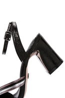 Women's Black Ankle Strap Metallic Heeled Sandals | Derimod Women's Black Ankle Strap Metallic Heeled Sandals | Derimod