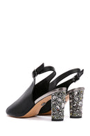 Women's Black Thick Heeled Sandals | Derimod Women's Black Thick Heeled Sandals | Derimod