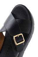 Women's Black Thick Soled Comfort Slippers | Derimod Women's Black Thick Soled Comfort Slippers | Derimod
