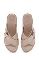 Women's Beige Thick Soled Comfort Slippers | Derimod Women's Beige Thick Soled Comfort Slippers | Derimod