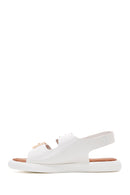 Women's White Double Buckle Comfort Sandals | Derimod Women's White Double Buckle Comfort Sandals | Derimod