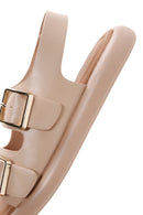 Kadın Bej Çift Tokalı Comfort Sandalet | Derimod Kadın Bej Çift Tokalı Comfort Sandalet | Derimod