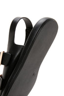 Kadın Siyah Çift Tokalı Comfort Sandalet | Derimod Kadın Siyah Çift Tokalı Comfort Sandalet | Derimod