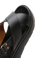 Kadın Siyah Bilekten Bantlı Comfort Sandalet | Derimod Kadın Siyah Bilekten Bantlı Comfort Sandalet | Derimod