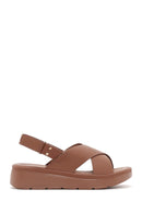 Women's Tan Ankle Strap Comfort Sandals | Derimod Women's Tan Ankle Strap Comfort Sandals | Derimod
