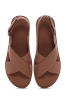 Women's Tan Ankle Strap Comfort Sandals | Derimod Women's Tan Ankle Strap Comfort Sandals | Derimod
