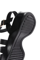 Women's Black Ankle Strap Thick Soled Comfort Sandals | Derimod Women's Black Ankle Strap Thick Soled Comfort Sandals | Derimod