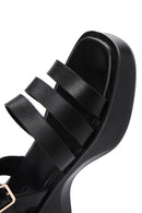 Women's Black Ankle Strap Thick Soled Comfort Sandals | Derimod Women's Black Ankle Strap Thick Soled Comfort Sandals | Derimod